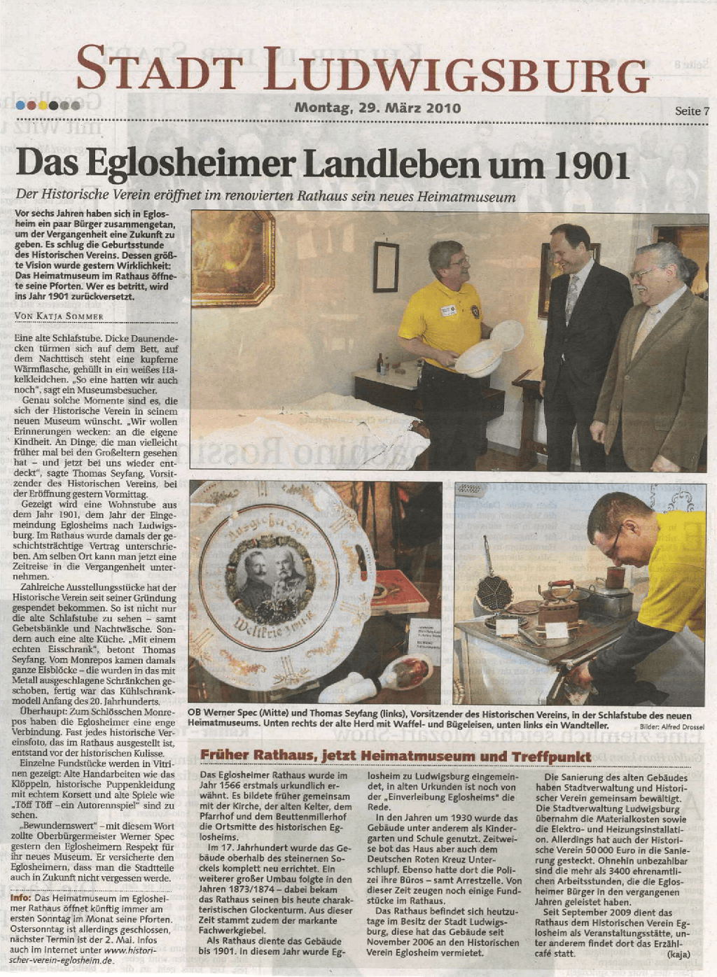 Zeitungsbericht Eröffnung 1. Ausstellung